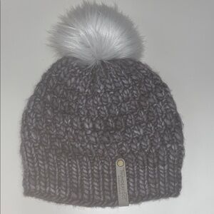 Thunderfoot purple & Gray Knit Beanie with Pom one size adult preowned